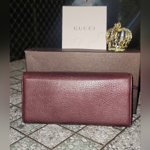 Gucci GG Interlocking 1973 Leather Purple Chain Wallet Authentic Brand New - Picture 13 of 17